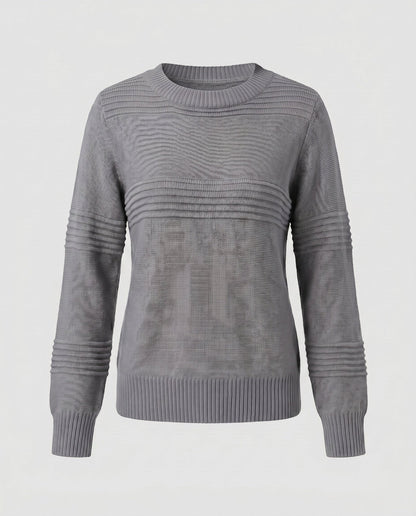 Women's knitted sweater with textured pattern and loose fit - Chichicherry