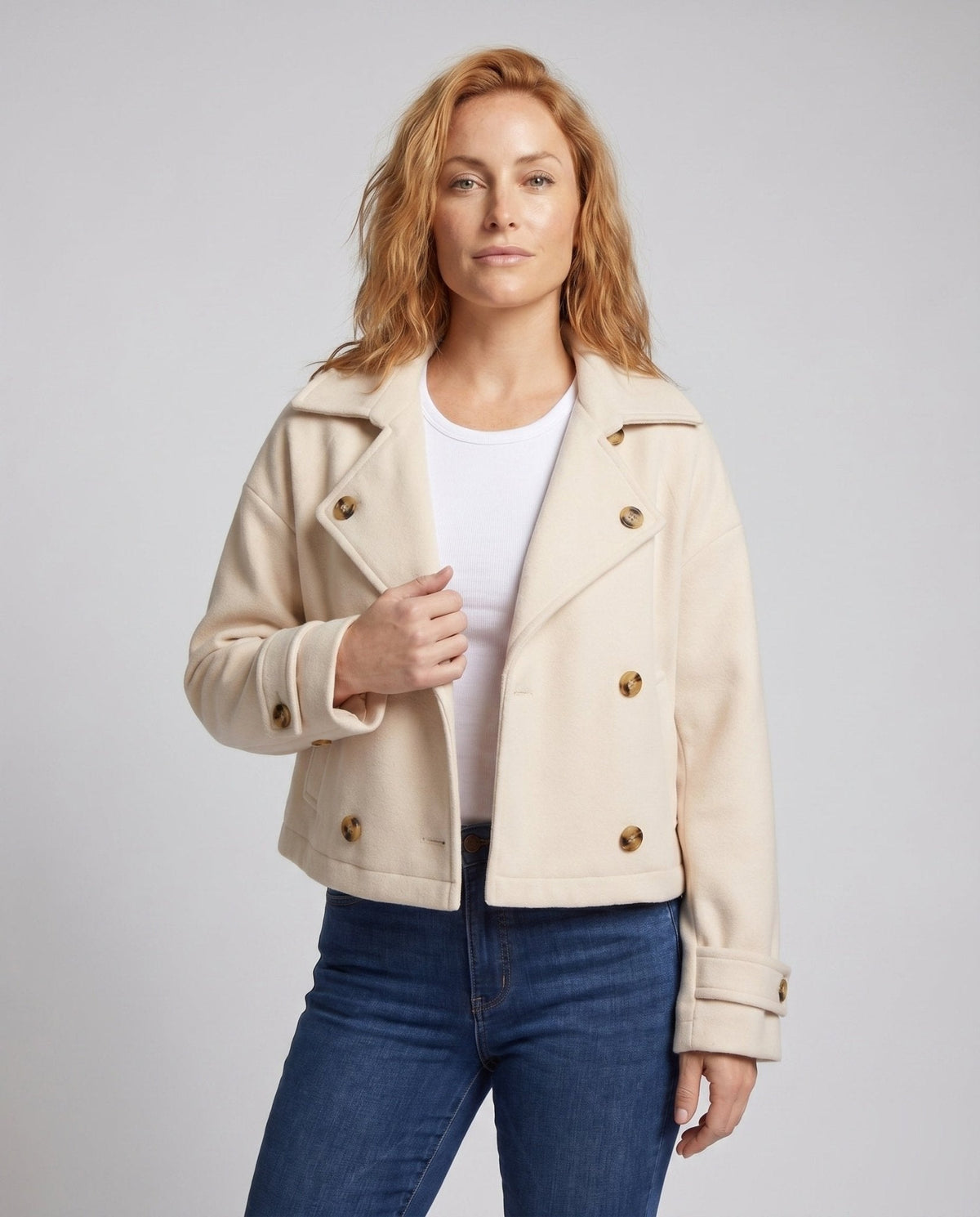 Women’s long sleeve jacket with double button placket and softly padded lining - Chichicherry