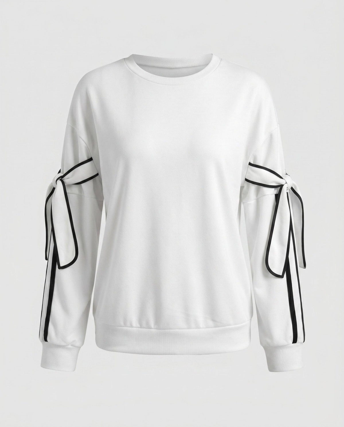 Women’s sweatshirt with fashionable bow details and contrasting accents - Chichicherry