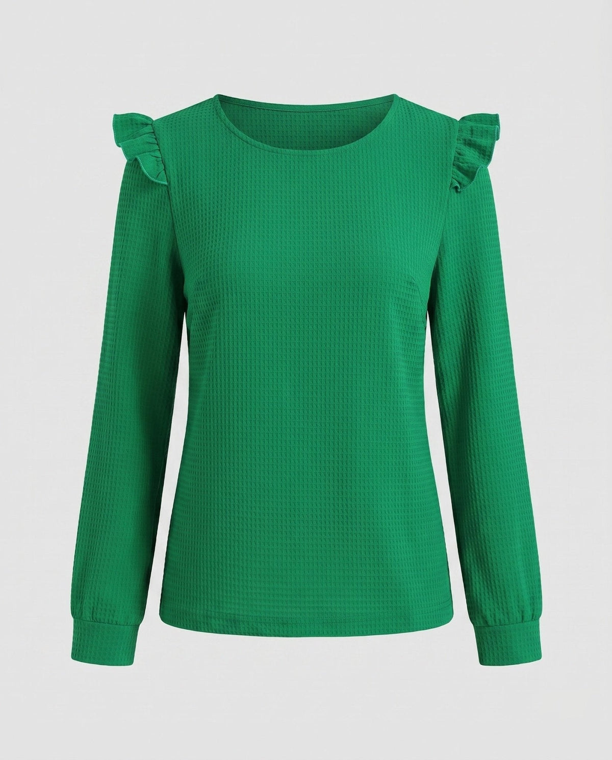 Women's top with ruffle details and textured fabric - Chichicherry