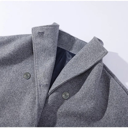 Shop Velvia | Wool Blend Jacket with High Collar and Buttons